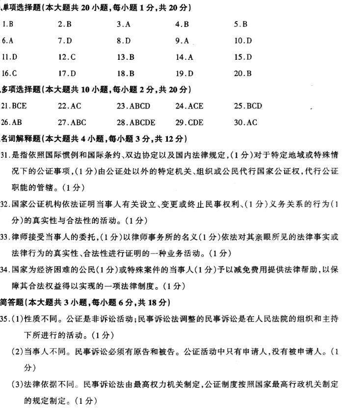 2019年自考律师公证与仲裁制度模拟试题及答案汇总（下）(图3)