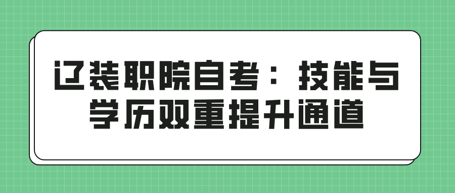 辽装职院自考：技能与学历双重提升通道(图1)