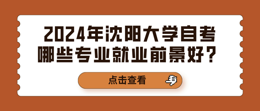 2024年沈阳大学自考哪些专业就业前景好？(图1)